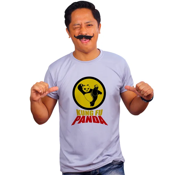 Grey_Kung_Fu_Panda_160_GSM_Quick-Dri_T-Shirt_For_Men