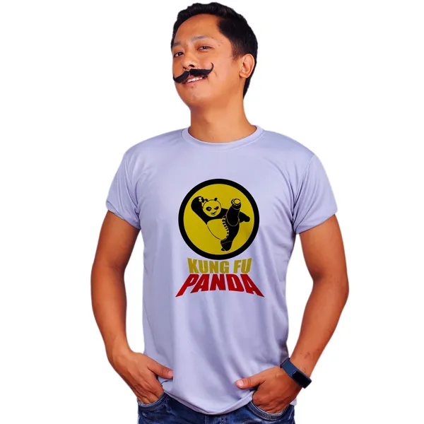 Grey_Kung_Fu_Panda_160_GSM_Quick-Dri_T-Shirt_For_Men