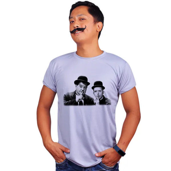 Grey_Laurel_&Amp;_Hardy_Shhhhh_Quick-Dri_T-Shirt_For_Men