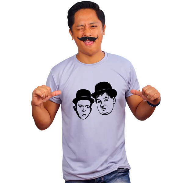Grey_Laurel_And_Hardy_Vector_Black_Amd_Quick-Dri_T-Shirt_For_Men