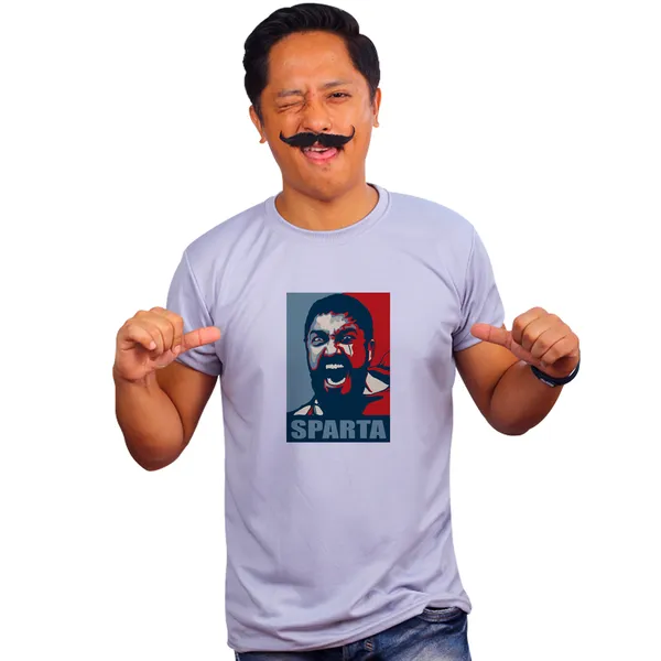 Grey_Leonidas_Sparta_Quick-Dri_T-Shirt_For_Men