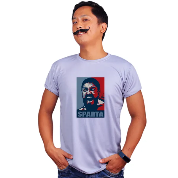 Grey_Leonidas_Sparta_Quick-Dri_T-Shirt_For_Men