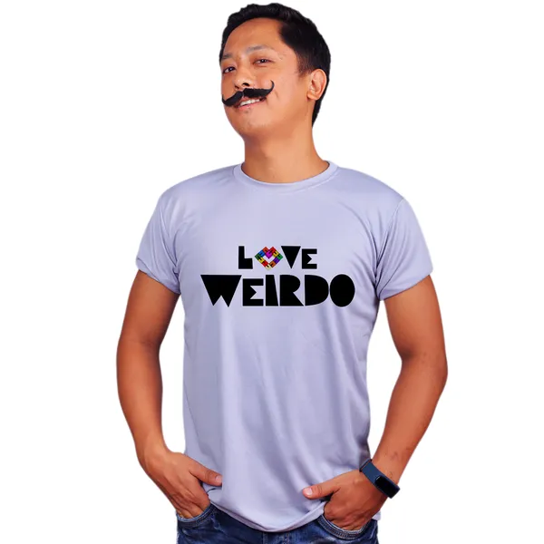Grey_Love_Weirdo_Quick-Dri_T-Shirt_For_Men