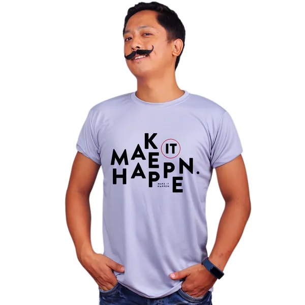 Grey_Make_It_Happen_Quick-Dri_T-Shirt_For_Men