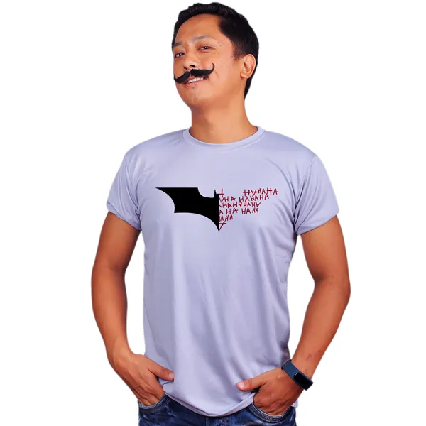 Grey_Batman_Joker_Ha_Ha_Ha_Logo_Quick-Dri_T-Shirt_For_Men