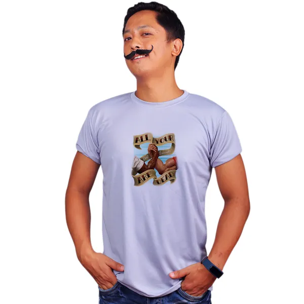 Grey_Manly_Handshake_Best_Friends_Arnold_And_Carl_160_GSM_Quick-Dri_T-Shirt_For_Men