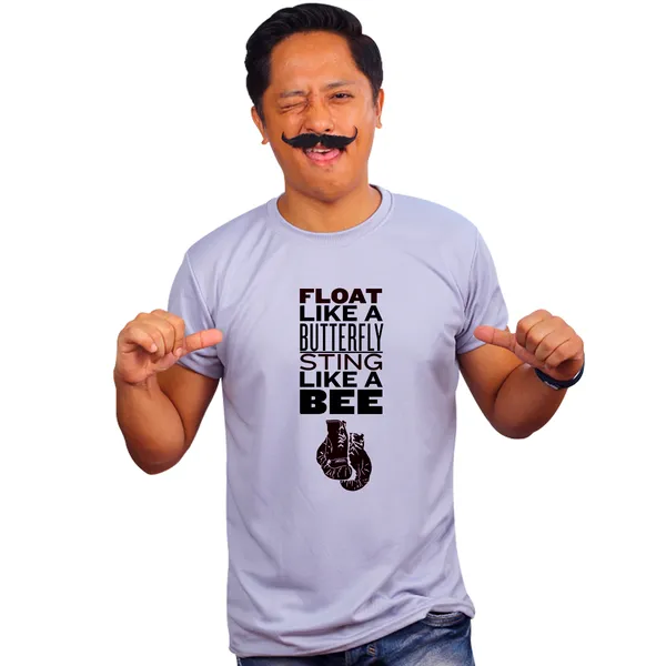 Grey_Md_Ali_Float_Like_A_Butterfly_Sting_Like_A_Bee_160_GSM_Quick-Dri_T-Shirt_For_Men