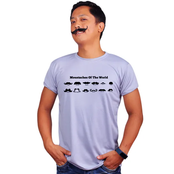 Grey_Moustaches_Of_The_World_Quick-Dri_T-Shirt_For_Men
