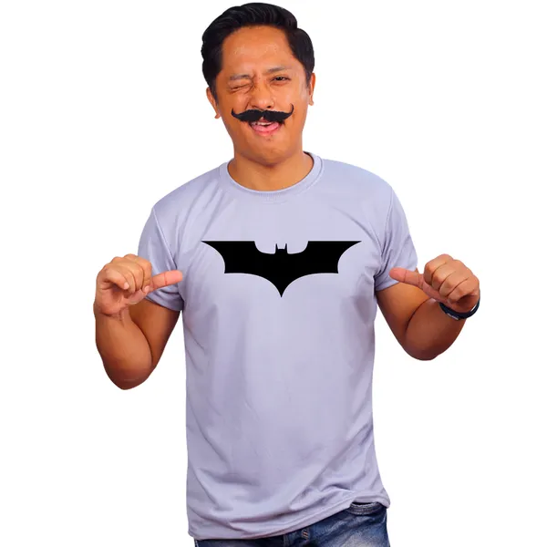 Grey_Batman_Logo_Quick-Dri_T-Shirt_For_Men