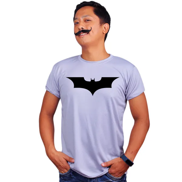 Grey_Batman_Logo_Quick-Dri_T-Shirt_For_Men