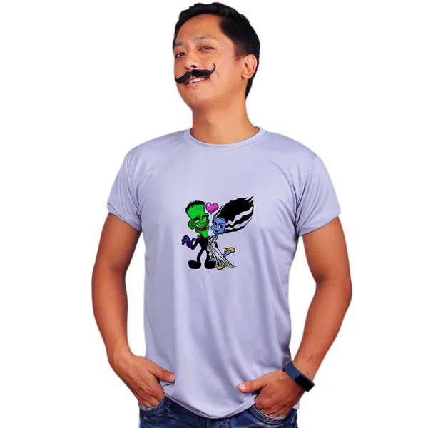 Grey_Mr_And_Mrs_Frankenstein_Quick-Dri_T-Shirt_For_Men