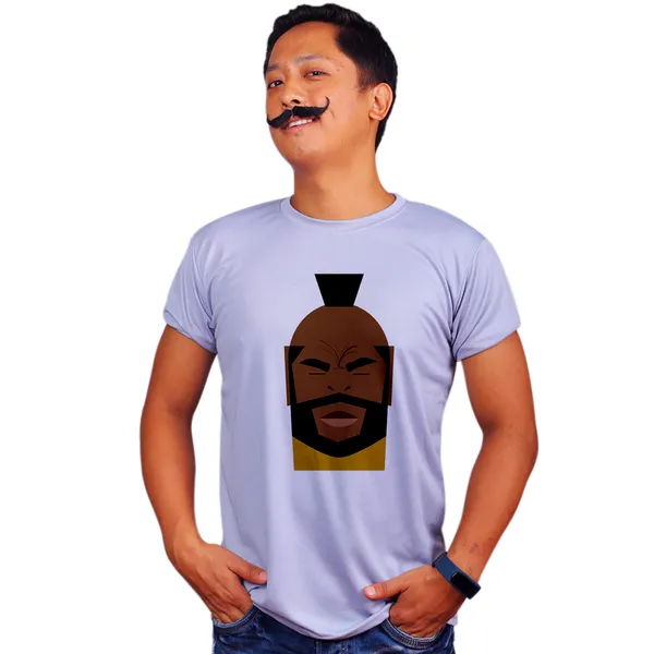 Grey_Mr_T_Art_Quick-Dri_T-Shirt_For_Men