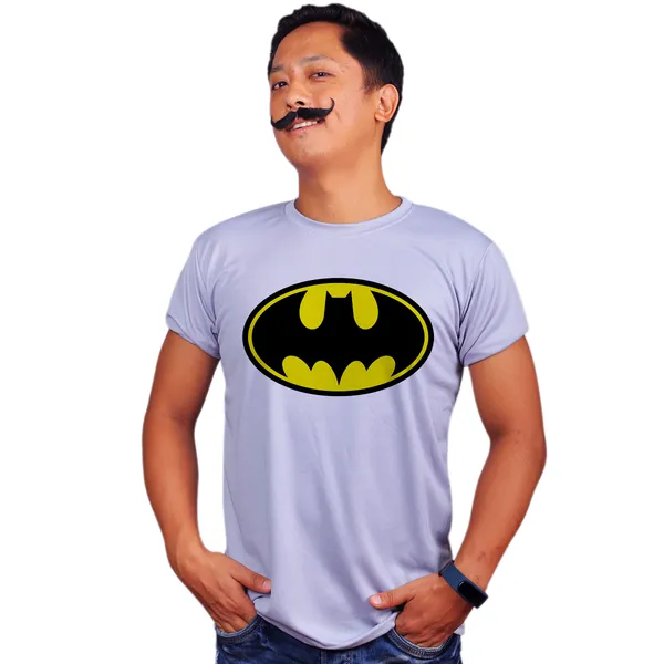 Grey_Batman_Old_Logo_Quick-Dri_T-Shirt_For_Men