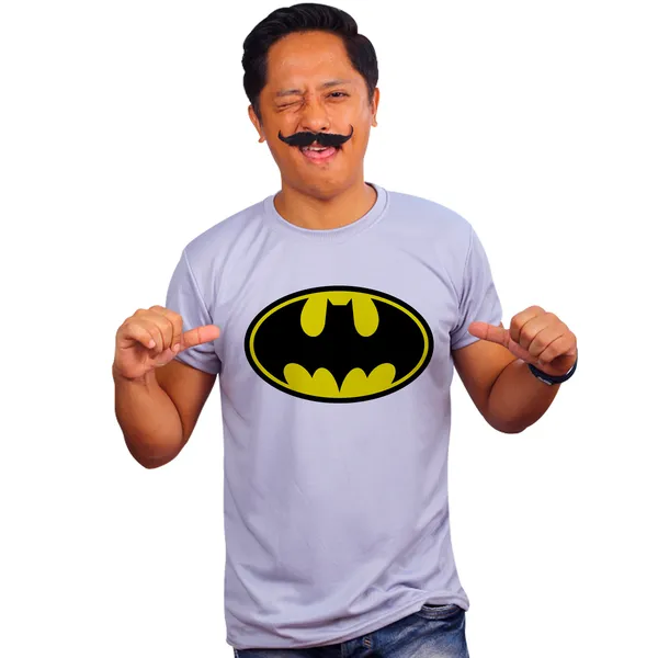Grey_Batman_Old_Logo_Quick-Dri_T-Shirt_For_Men