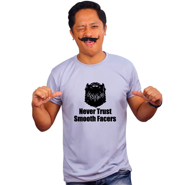 Grey_Never_Trust_Smooth_Facers_Quick-Dri_T-Shirt_For_Men
