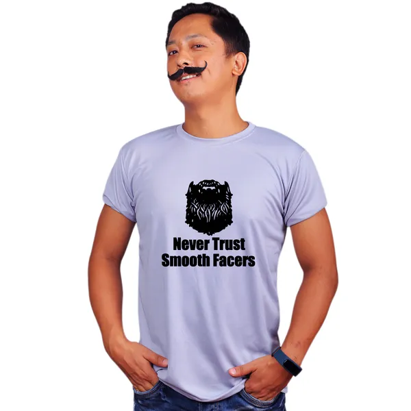 Grey_Never_Trust_Smooth_Facers_Quick-Dri_T-Shirt_For_Men