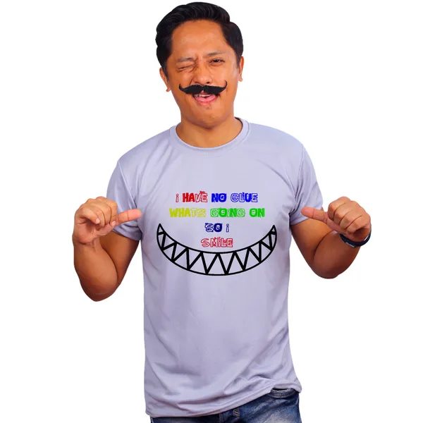 Grey_No_Idea_Whats_Going_On_So_I_Smile_Quick-Dri_T-Shirt_For_Men