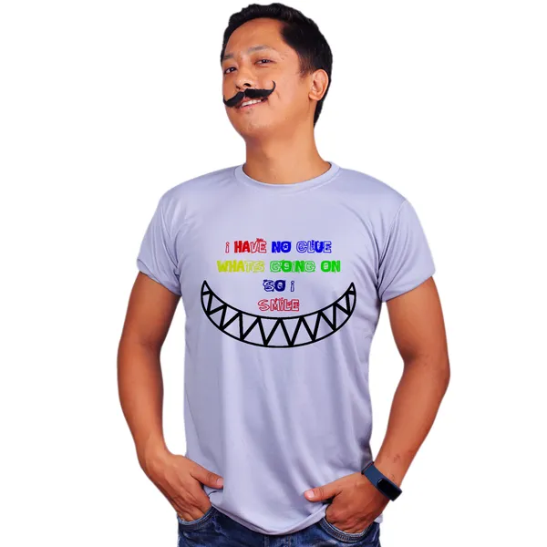 Grey_No_Idea_Whats_Going_On_So_I_Smile_Quick-Dri_T-Shirt_For_Men