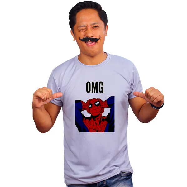 Grey_Oh_My_God_Spider_Man_Quick-Dri_T-Shirt_For_Men