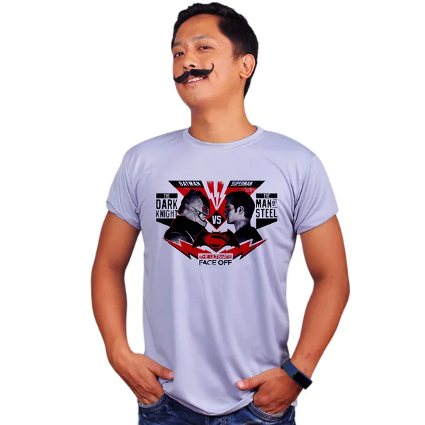Grey_Batman_Vs_Superman_Ultimate_Face_Off_Quick-Dri_T-Shirt_For_Men