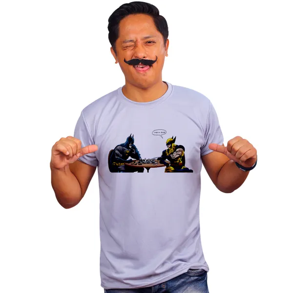 Grey_Batman_Vs_Wolverine_In_Chess_Quick-Dri_T-Shirt_For_Men