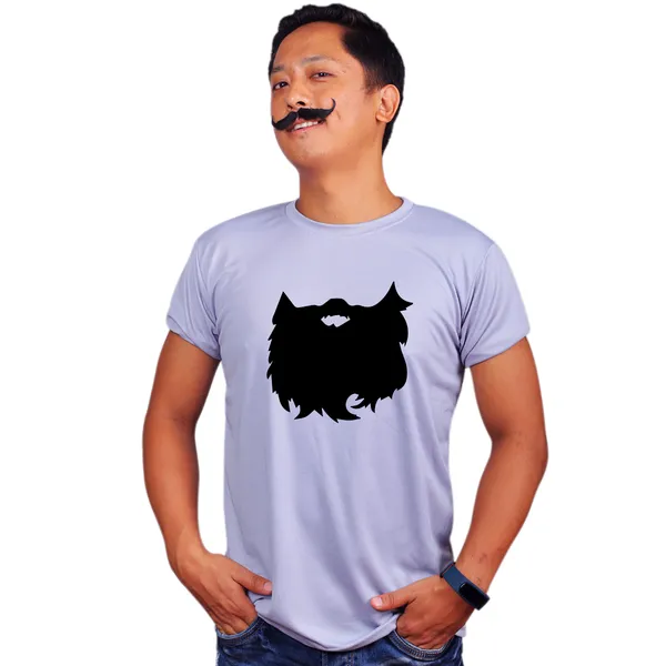 Grey_Big_Beard_Quick-Dri_T-Shirt_For_Men