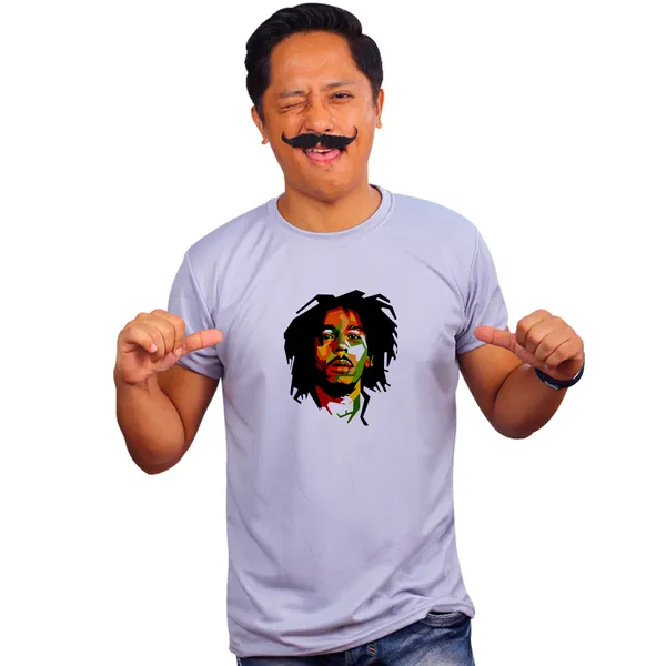 Grey_Bob_Marley_Colorful_Geometric_Art_160_GSM_Quick-Dri_T-Shirt_For_Men