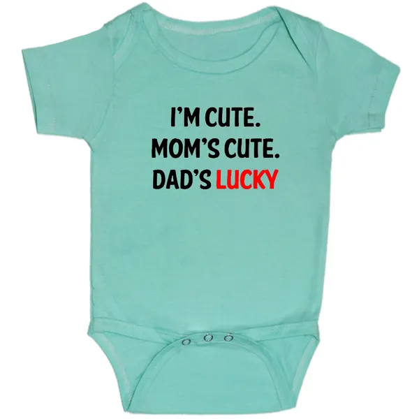 Turquoise_Im_Cute_Moms_Cute_Dads_Lucky_Cotton_Romper_For_6_To_12_Months