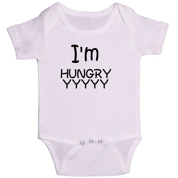 White_Im_Hungry_Cotton_Romper_For_6_To_12_Months