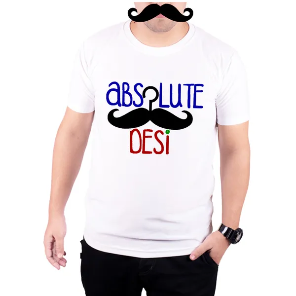 White_Absolute_Desi_160_GSM_Quick-Dri_T-Shirt_For_Men