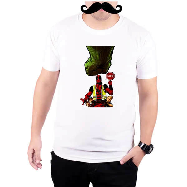 White_Deadpool_Stops_Hulk__Quick-Dri_T-Shirt_For_Men