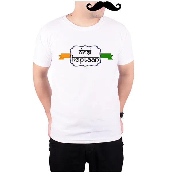 White_Desi_Kaptaan__Quick-Dri_T-Shirt_For_Men