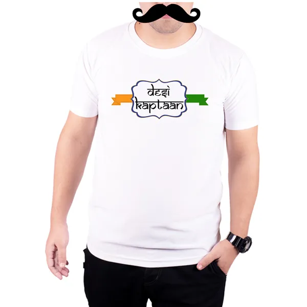 White_Desi_Kaptaan__Quick-Dri_T-Shirt_For_Men