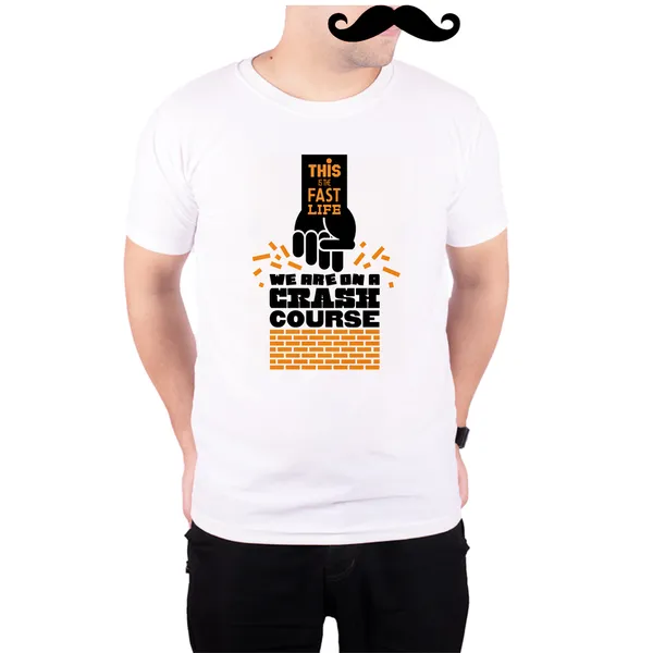 White_Fast_Life_Crash_Course__Quick-Dri_T-Shirt_For_Men