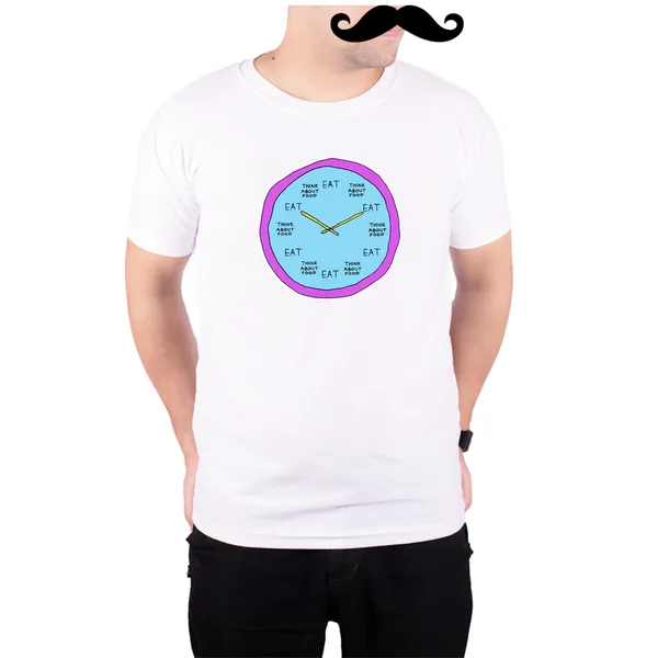 White_Food_Clock__Quick-Dri_T-Shirt_For_Men