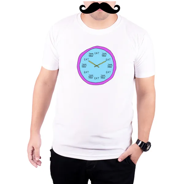 White_Food_Clock__Quick-Dri_T-Shirt_For_Men