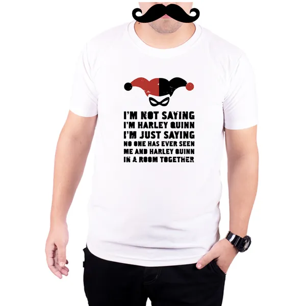 White_Am_I_Harley_Quinn__Quick-Dri_T-Shirt_For_Men