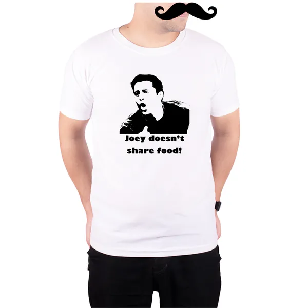 White_Friends_Joye_Dosent_Share_Food_Black_And_160_GSM_Quick-Dri_T-Shirt_For_Men