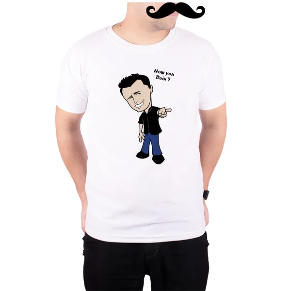 White_Friends_Joye_How_You_Doin_Clipart_160_GSM_Quick-Dri_T-Shirt_For_Men