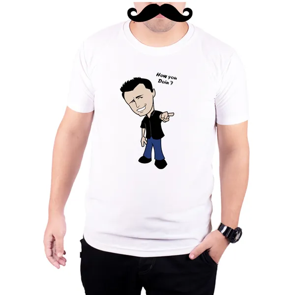 White_Friends_Joye_How_You_Doin_Clipart_160_GSM_Quick-Dri_T-Shirt_For_Men