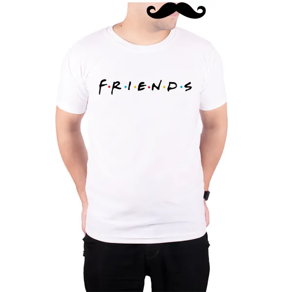 White_Friends_Logo__Quick-Dri_T-Shirt_For_Men