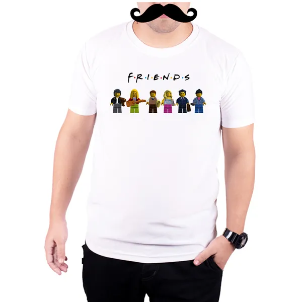 White_Friends_Minicraft_Characters_160_GSM_Quick-Dri_T-Shirt_For_Men