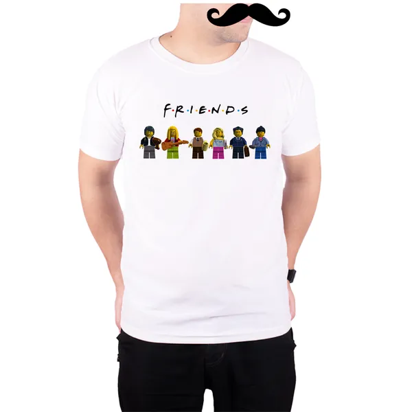 White_Friends_Minicraft_Characters_160_GSM_Quick-Dri_T-Shirt_For_Men