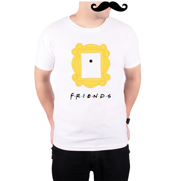 White_Friends_Peephole_Frame__Quick-Dri_T-Shirt_For_Men