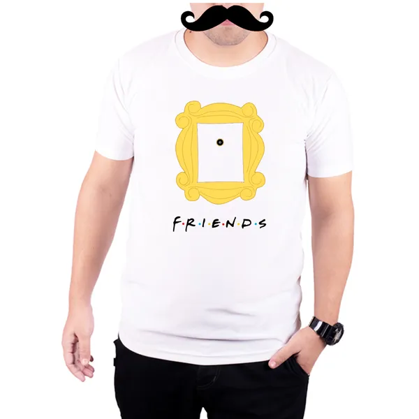 White_Friends_Peephole_Frame__Quick-Dri_T-Shirt_For_Men