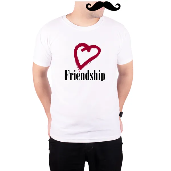 White_Friendship_Heart__Quick-Dri_T-Shirt_For_Men