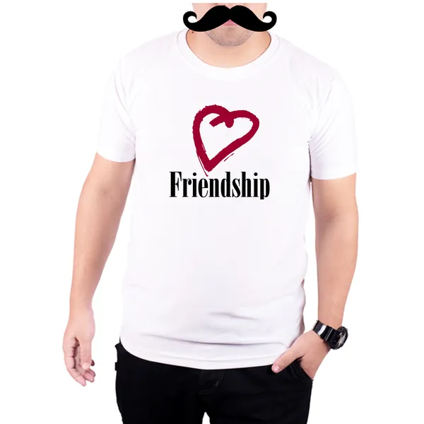 White_Friendship_Heart__Quick-Dri_T-Shirt_For_Men