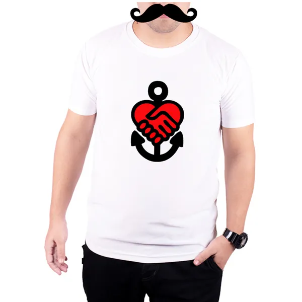 White_Anchor_Of_Friendship__Quick-Dri_T-Shirt_For_Men