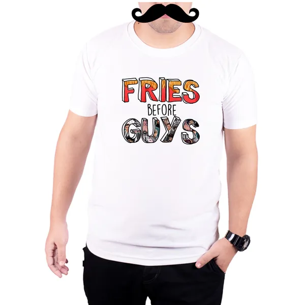 White_Fries_Before_Guys__Quick-Dri_T-Shirt_For_Men