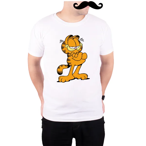 White_Garfield_160_GSM_Quick-Dri_T-Shirt_For_Men